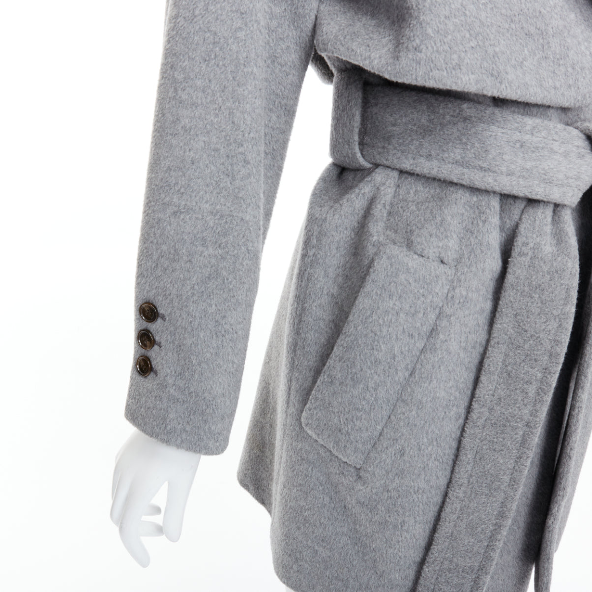 Hanii Y Grey Oversized Belted Coat - Image 10