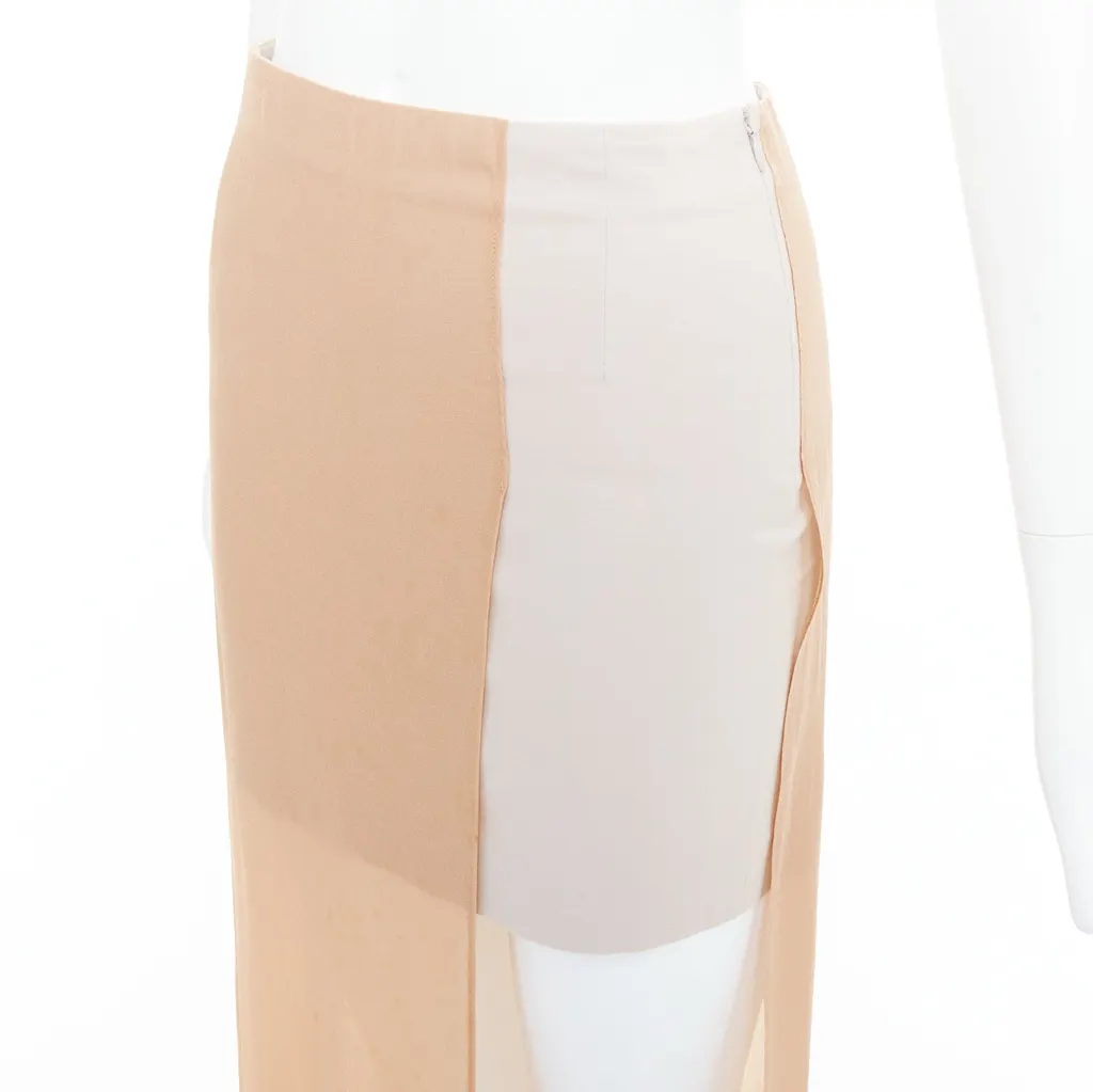 Maison Martin Margiela Sheer Asymmetric Skirt Beige Good - Back View