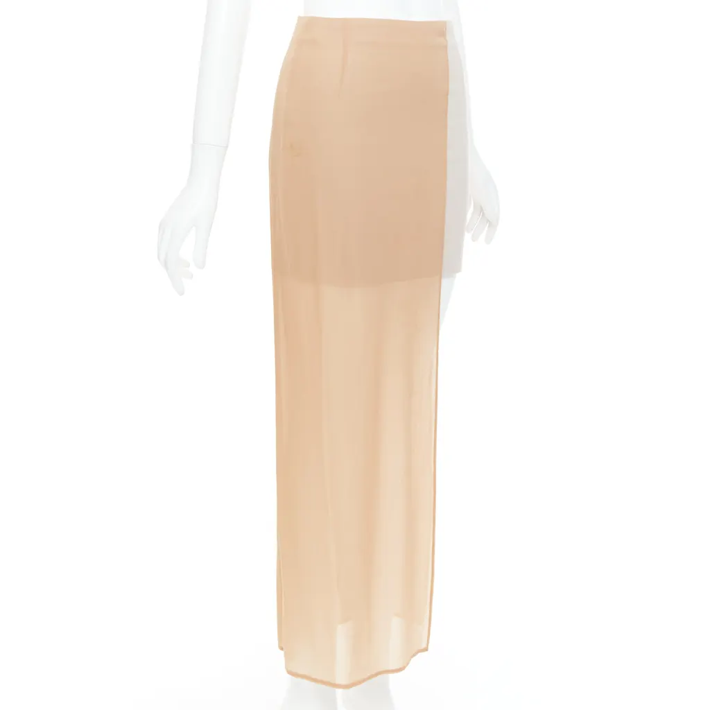 Maison Martin Margiela Sheer Asymmetric Skirt Beige Good - Inside View
