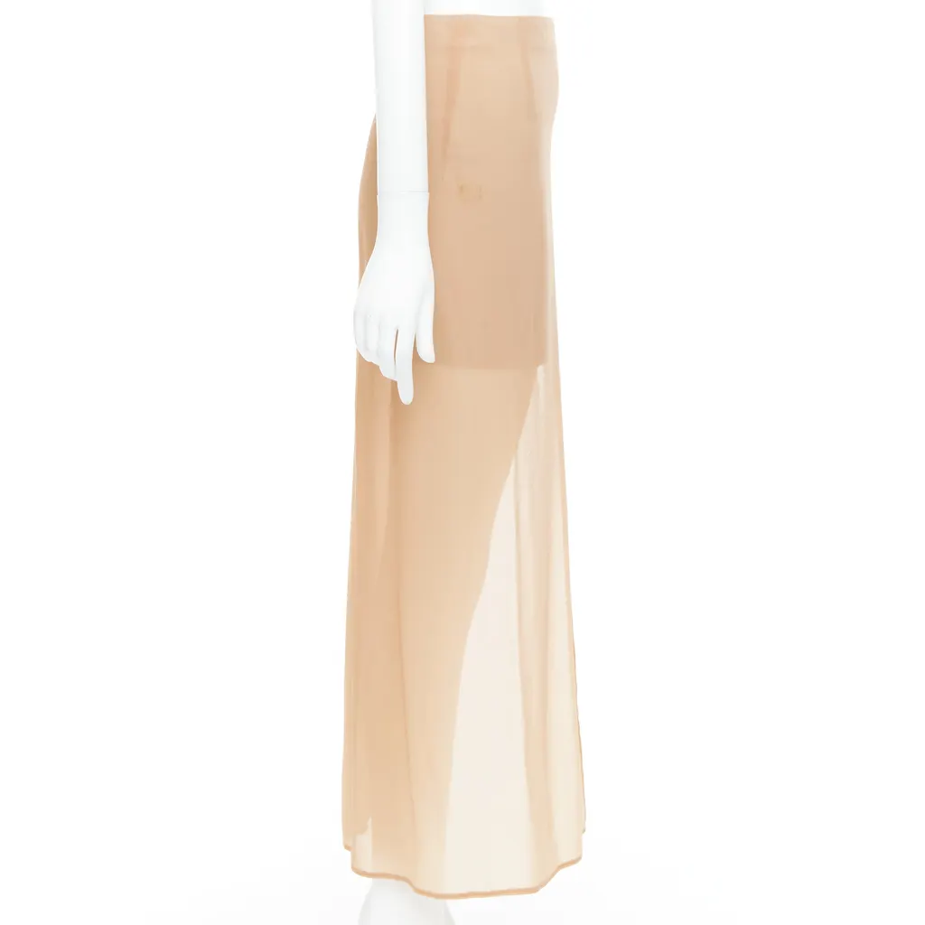 Maison Martin Margiela Sheer Asymmetric Skirt Beige Good - Model View