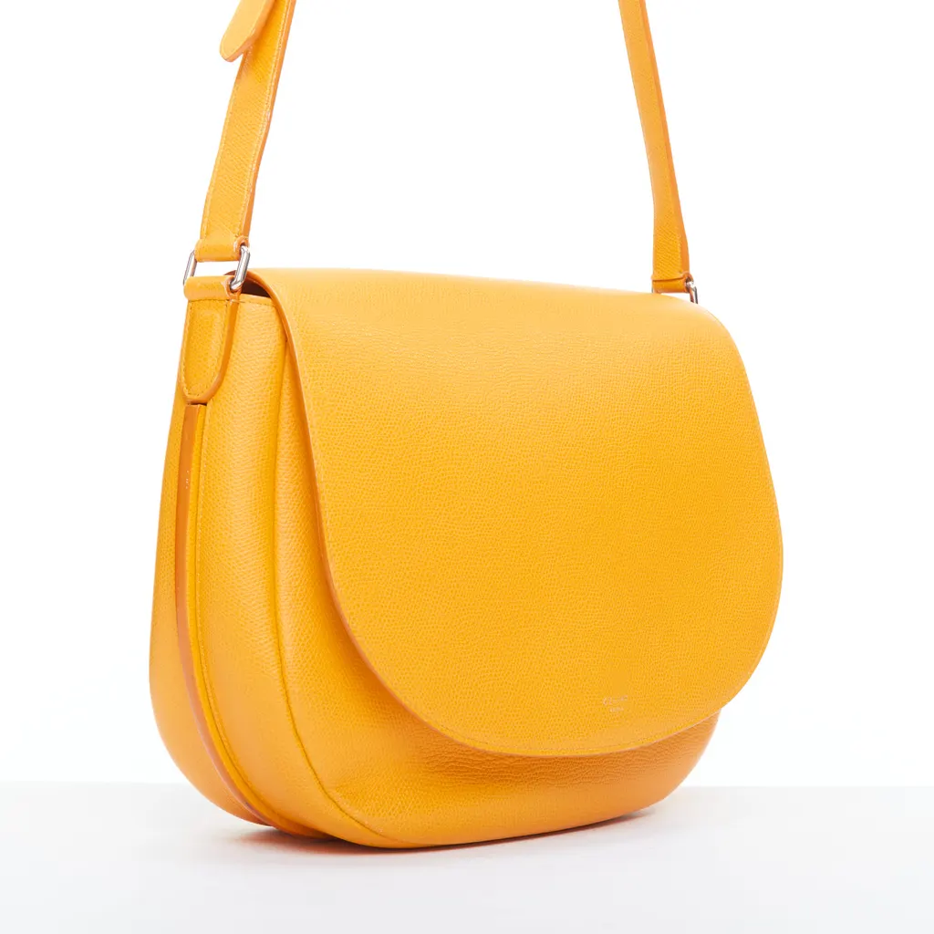 Celine Trotteur Messenger Yellow Leather Good - Inside View