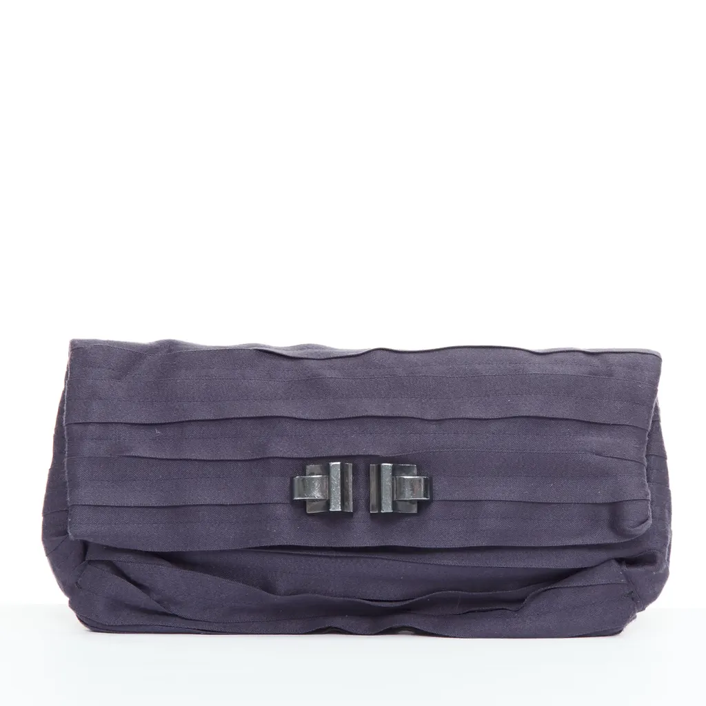 Lanvin Geometric Zip Clutch Purple Good - Front View