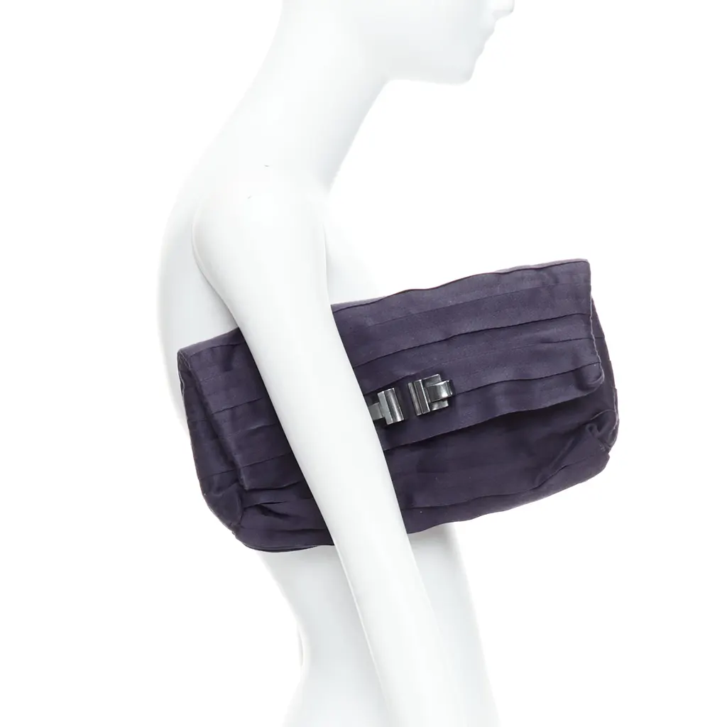Lanvin Geometric Zip Clutch Purple Good - Back View