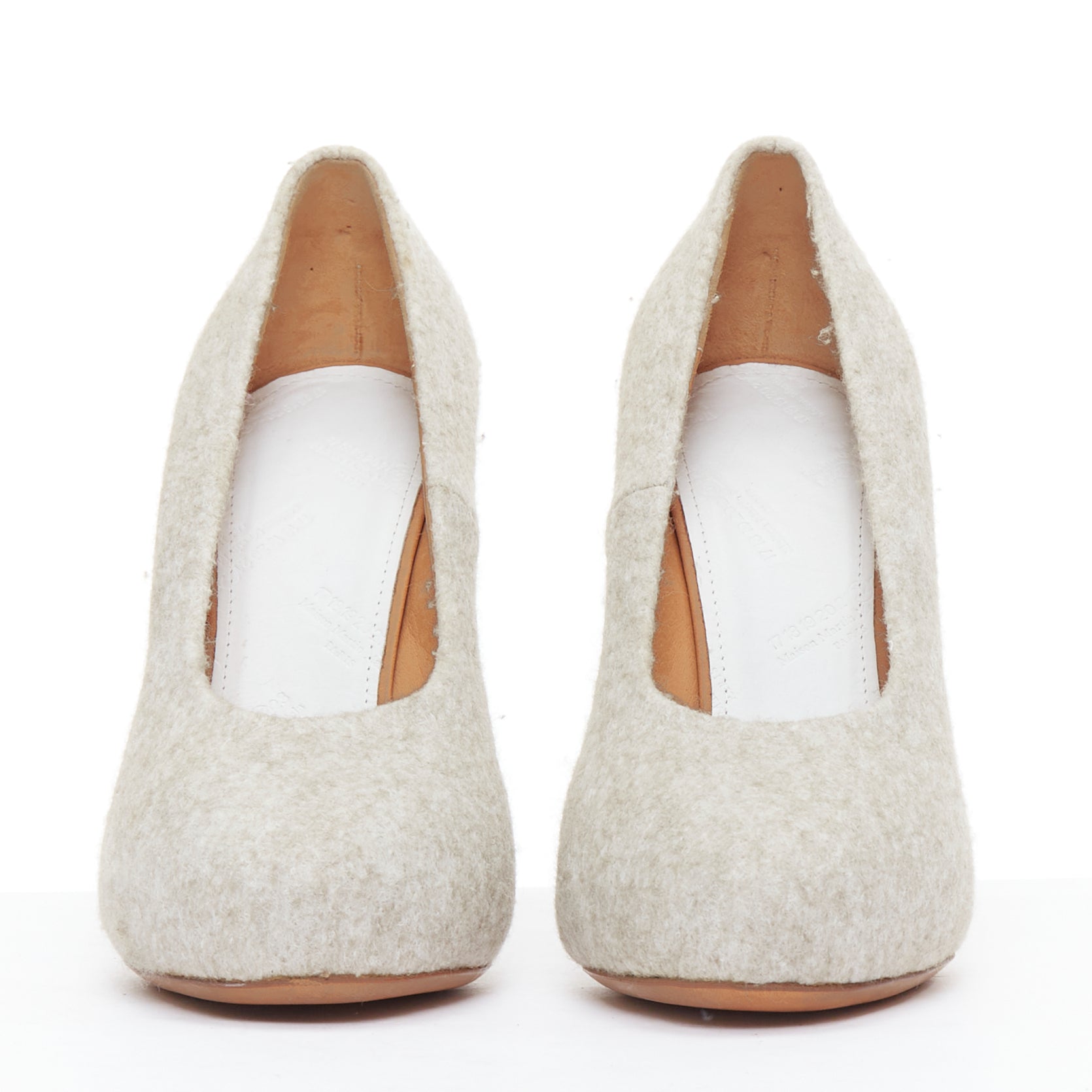 Maison Martin Margiela Grey Felt Pumps - Image 6