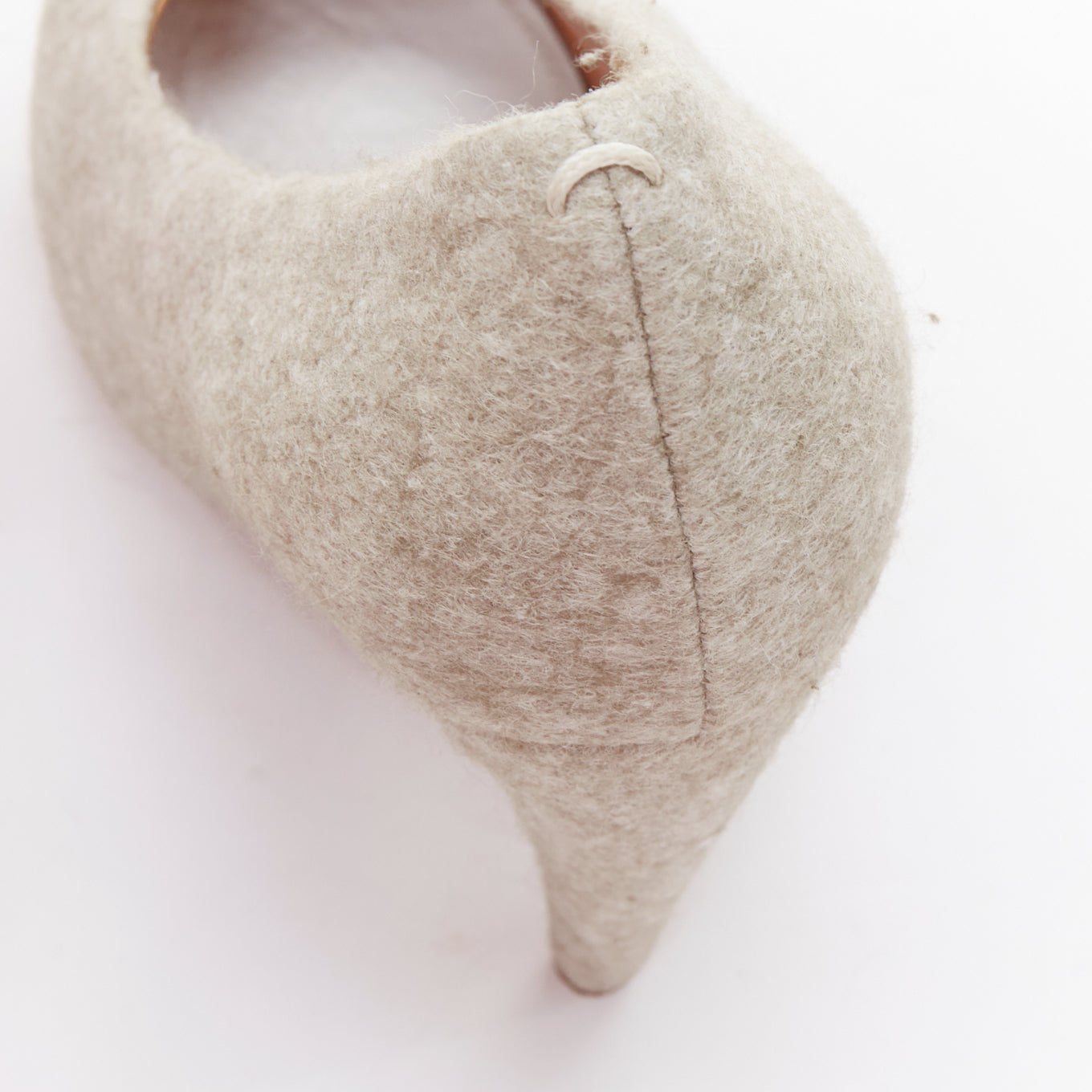 Maison Martin Margiela Grey Felt Pumps - Image 10