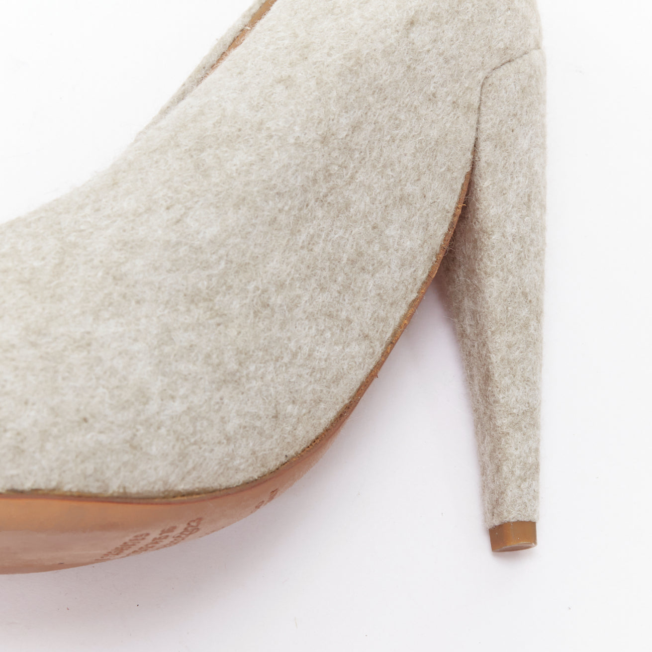Maison Martin Margiela Grey Felt Pumps - Image 11