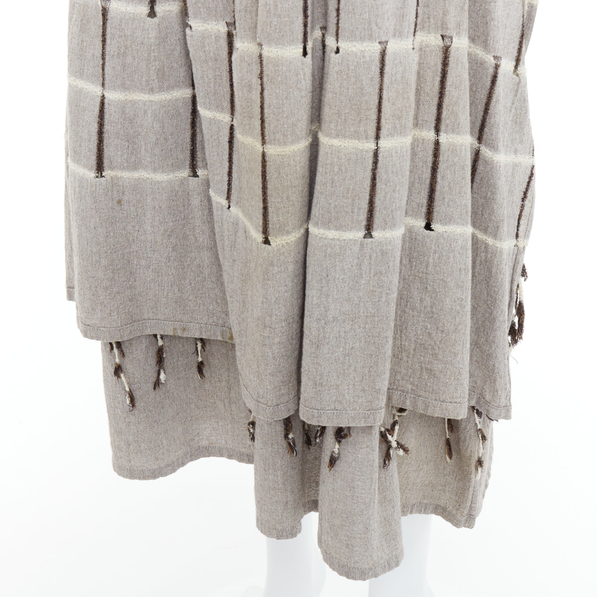 Issey Miyake Checked Fringe Skirt - Detail 2