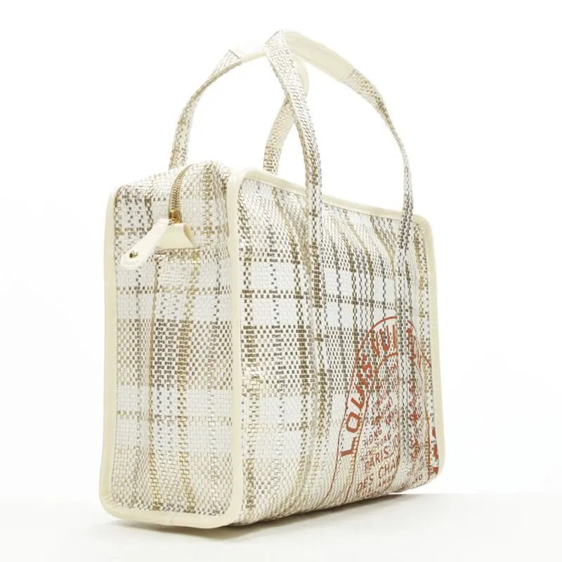 Louis Vuitton Metallic Shopper Tote White Leather Very good - Inside View