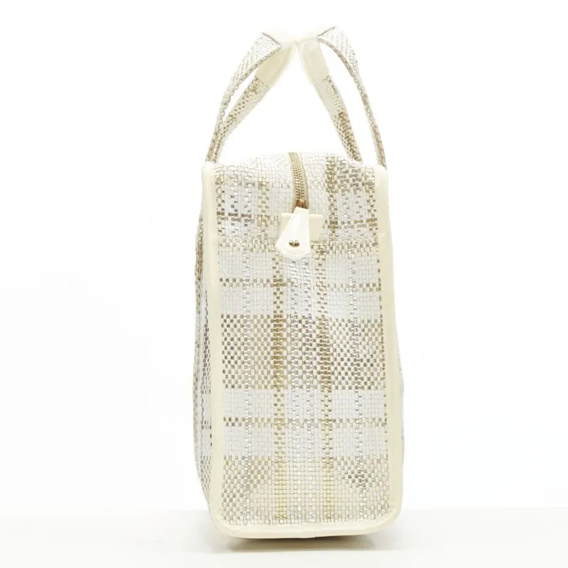 Louis Vuitton Metallic Shopper Tote White Leather Very good - Model View