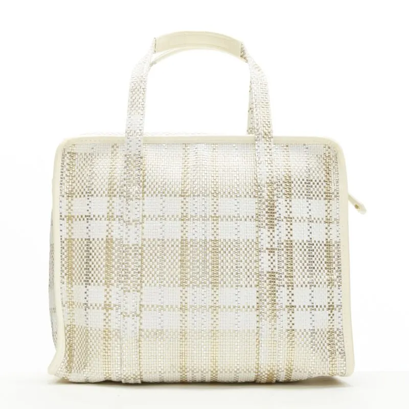 Louis Vuitton Metallic Shopper Tote White Leather Very good - Box View