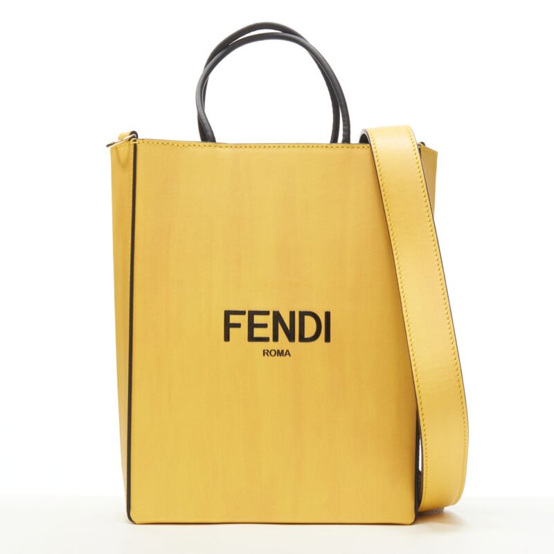 Fendi Yellow Logo Tote Bag