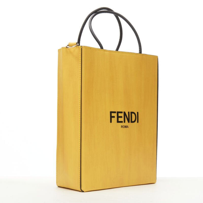 Fendi Yellow Logo Tote Bag - Image 6