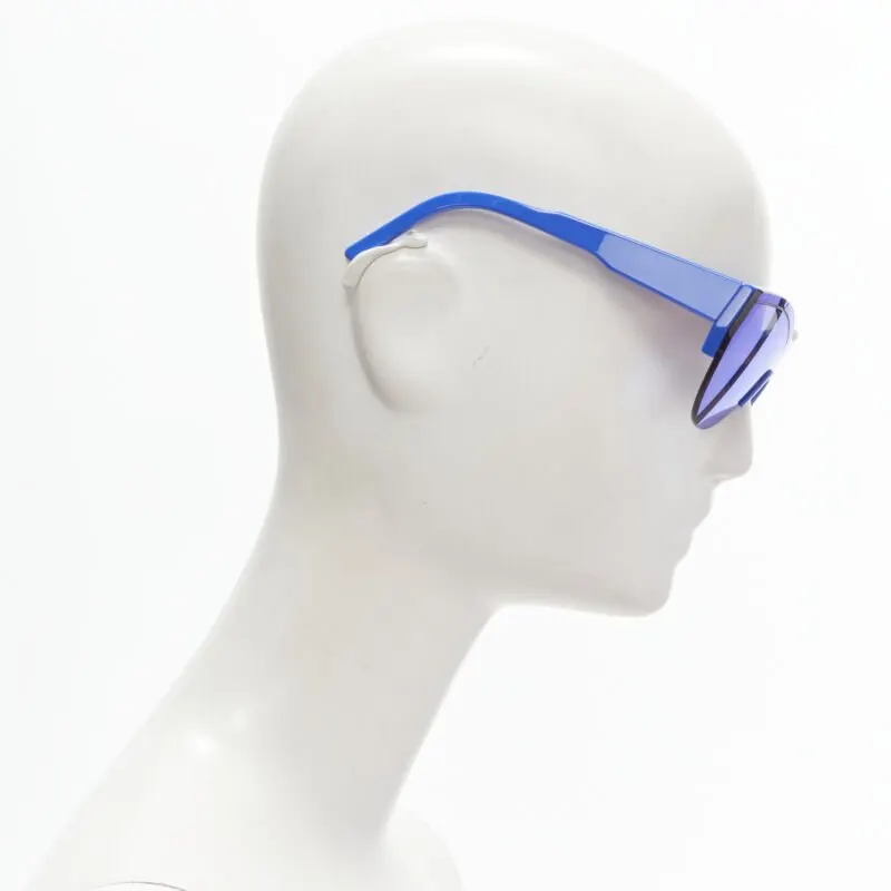 Balenciaga Reflective Temple Glasses Blue Never worn - Model View