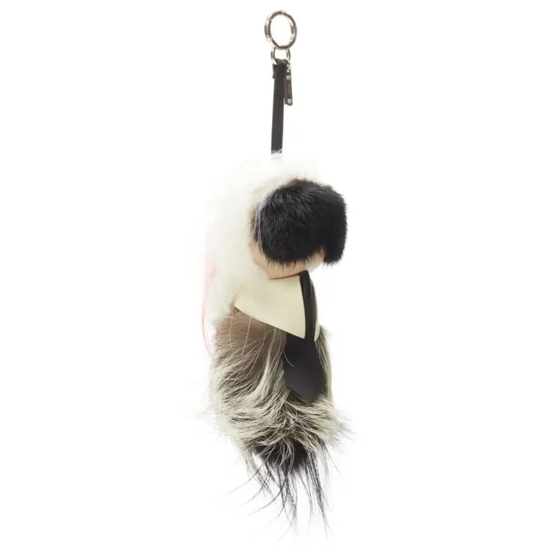 Fendi Karlito Bag Charm MultiColor Fur Never worn - Front View