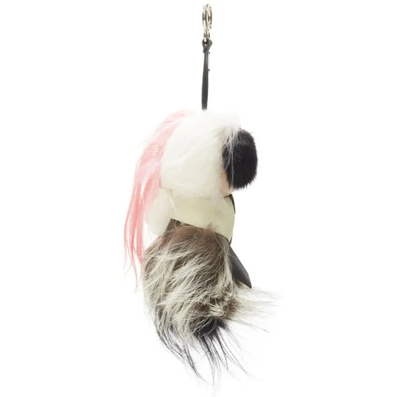 Fendi Karlito Bag Charm MultiColor Fur Never worn - Model View