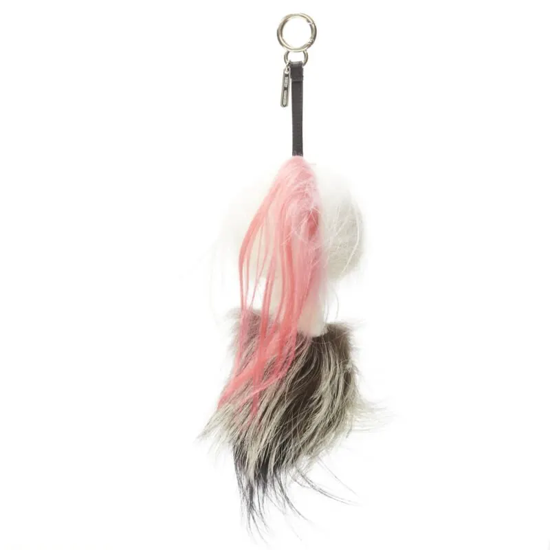 Fendi Karlito Bag Charm MultiColor Fur Never worn - Box View