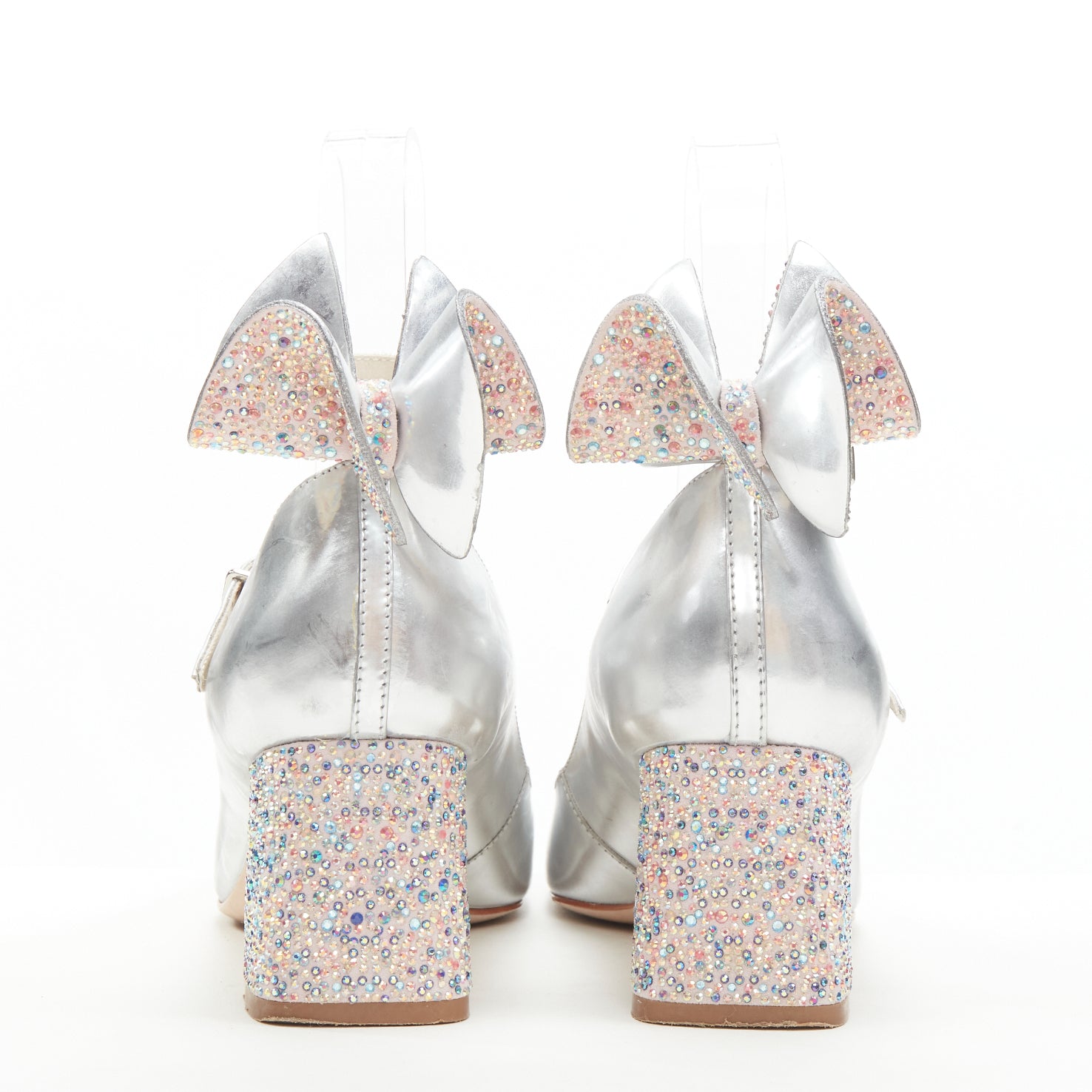 Sophia Webster Silver Butterfly Heels - Side view