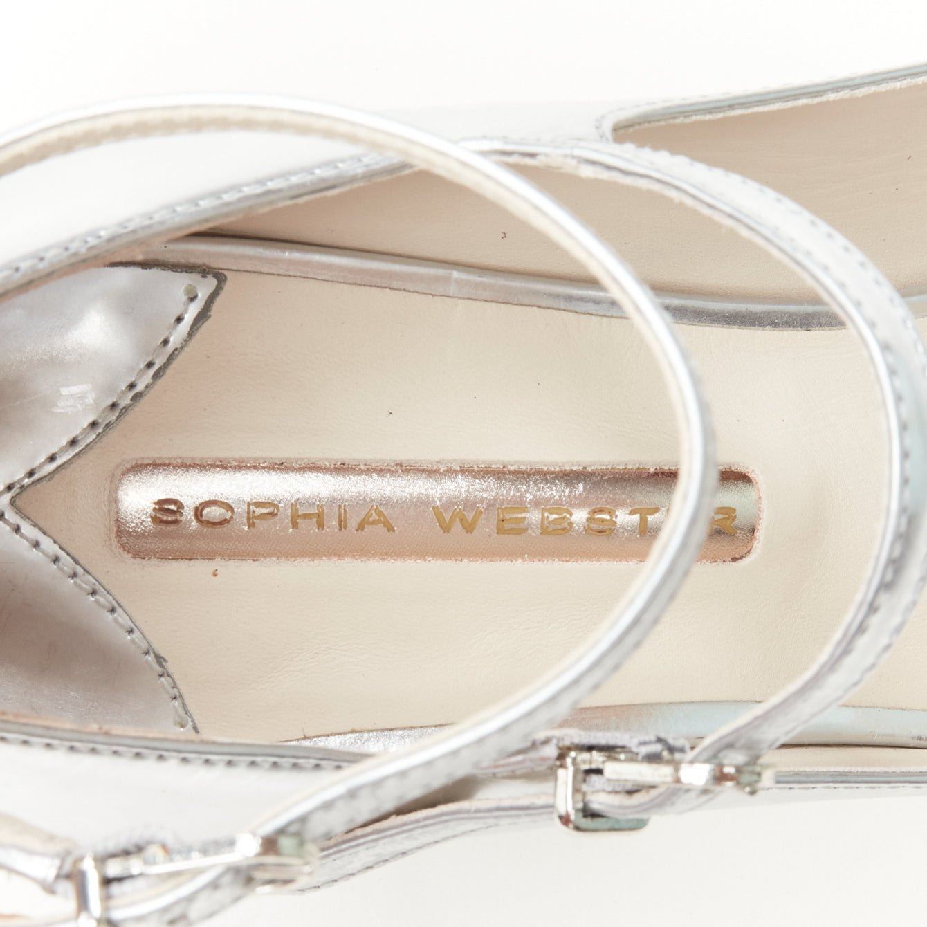 Sophia Webster Silver Butterfly Heels - Image 12