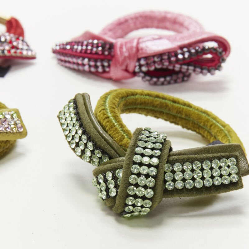 Unsigned / متعددة Crystal Bow Hair Tie - Back view