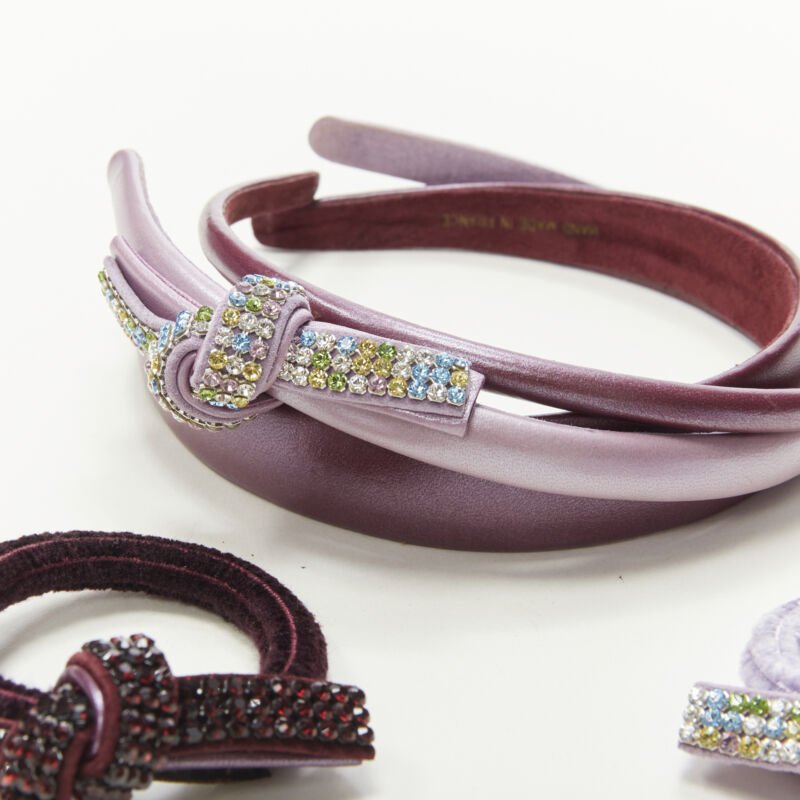 Unsigned / متعددة Purple Crystal Hair Tie - Back view
