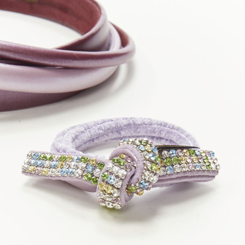 Unsigned / متعددة Purple Crystal Hair Tie - Side view
