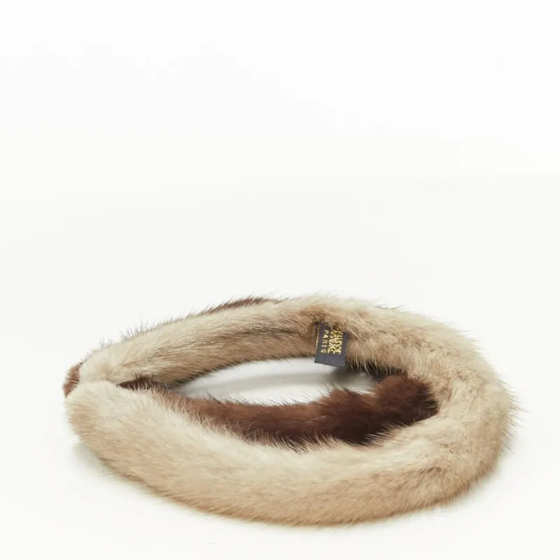 Unsigned Mink Fur Headband Brown Fur Never worn - Back View