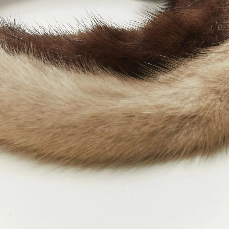 Unsigned Mink Fur Headband Brown Fur Never worn - Model View