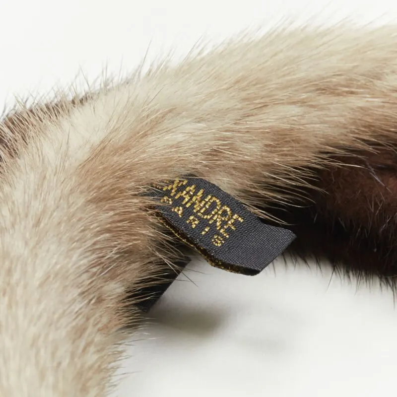 Unsigned Mink Fur Headband Brown Fur Never worn - Box View