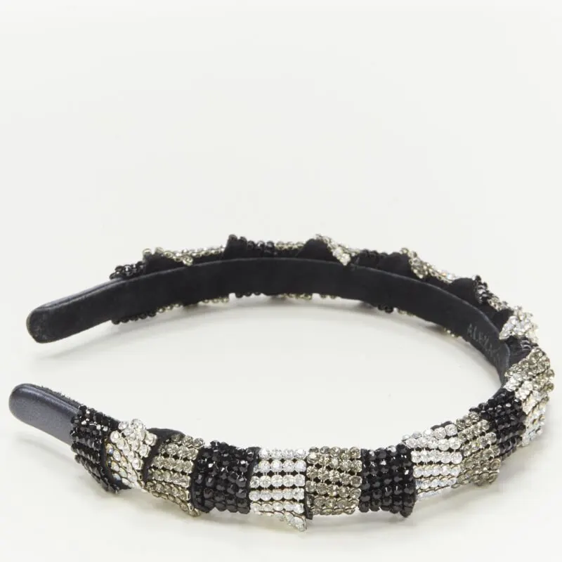 Unsigned Crystal Black Headband Black Suede Never worn - Inside View