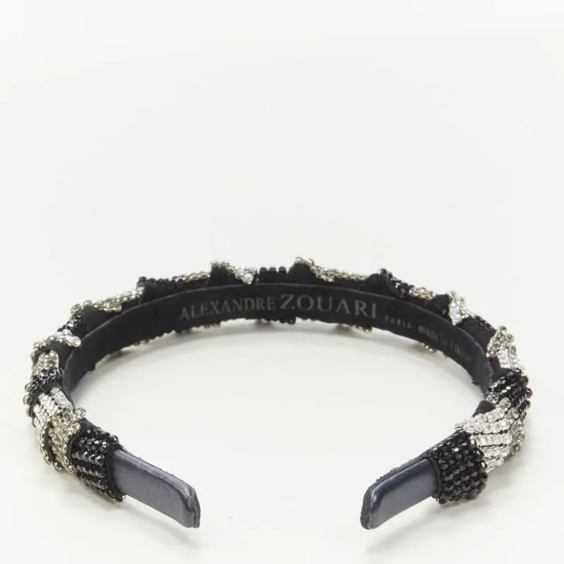 Unsigned Crystal Black Headband Black Suede Never worn - Model View