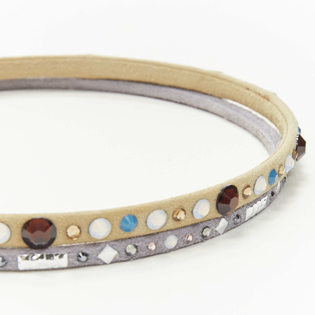 Unsigned / متعددة Suede Rhinestone Band - Back view