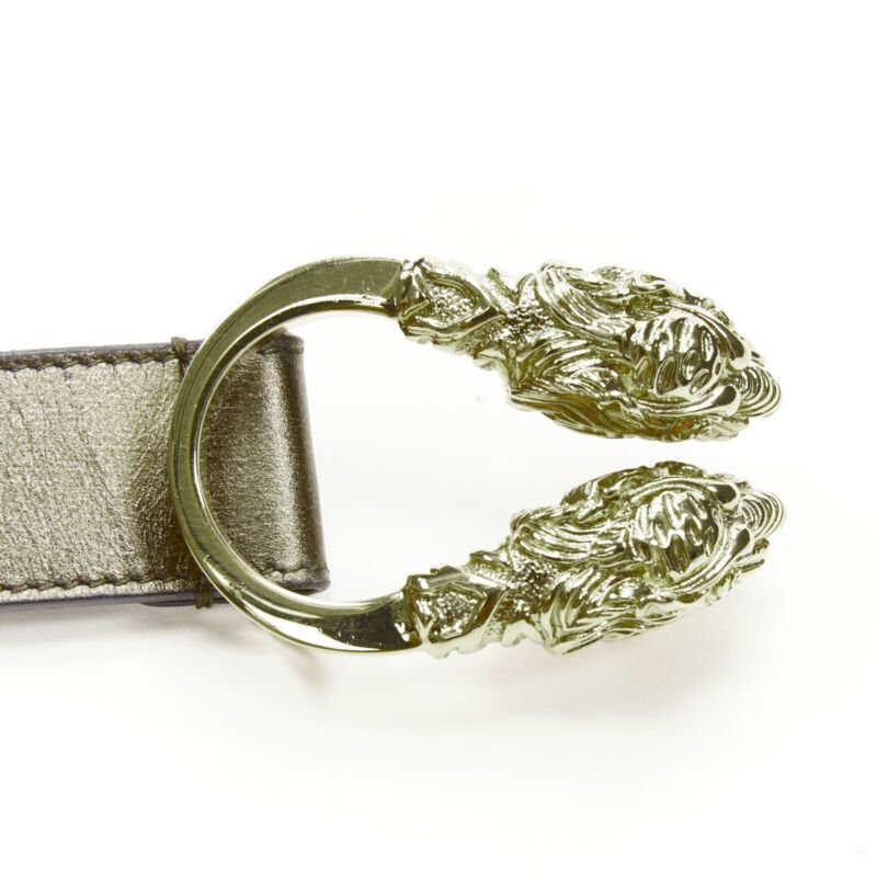 Gucci Hammered Buckle Leather Belt - Back view