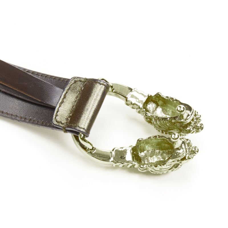 Gucci Hammered Buckle Leather Belt - Side view