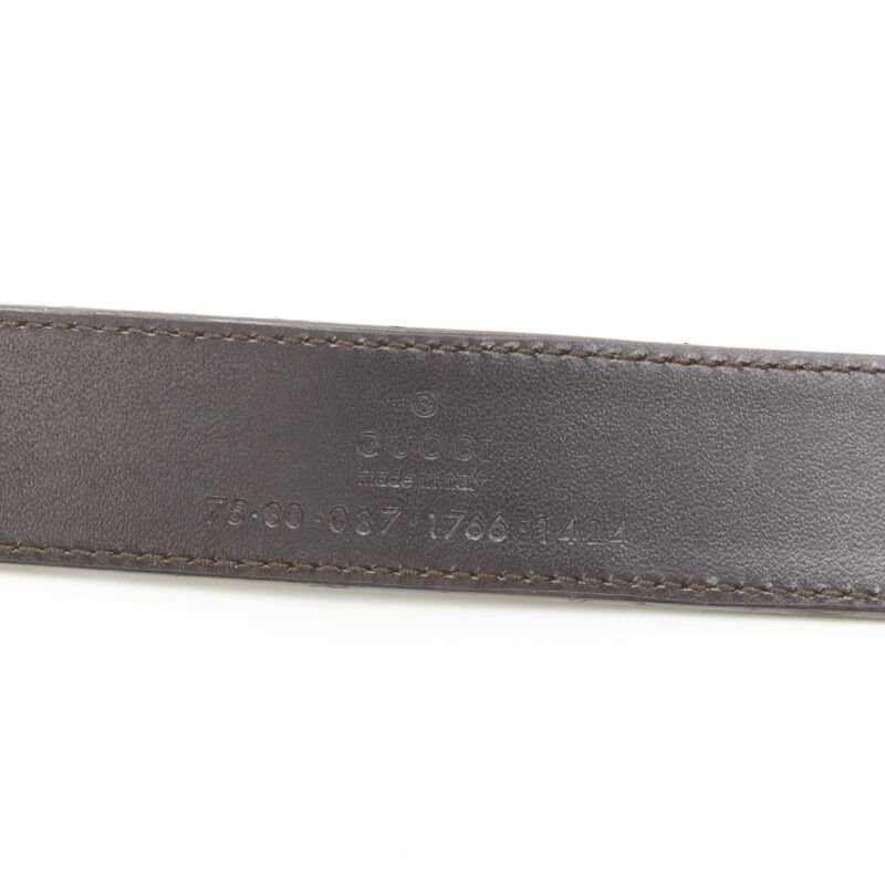 Gucci Hammered Buckle Leather Belt - Detail 1