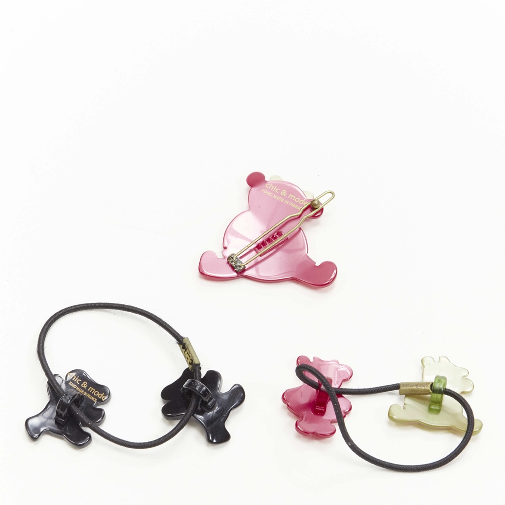 Unsigned / متعددة Teddy Hair Clips - Side view