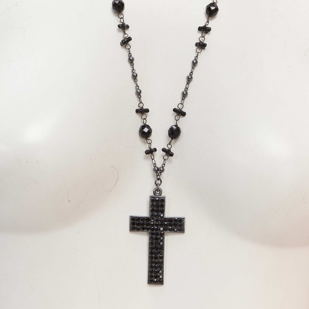 Babylone Paris Crystal Rosary Necklace - Back view