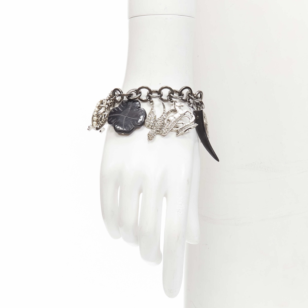R.j. Graziano Black Silver Clover Bracelet