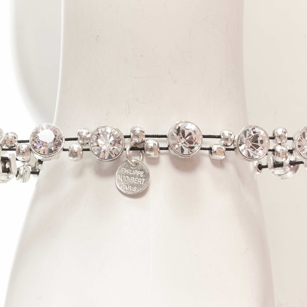 Philippe Audibert Silver Round Crystal Bracelet - Image 6