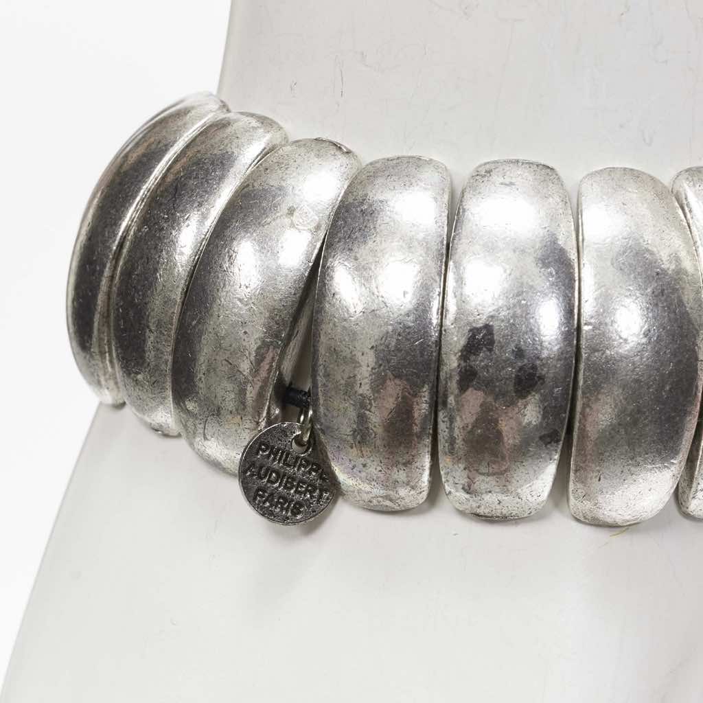 Philippe Audibert Antique Silver Logo Bracelet - Back view