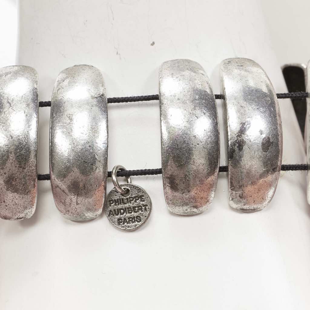 Philippe Audibert Antique Silver Logo Bracelet - Image 6
