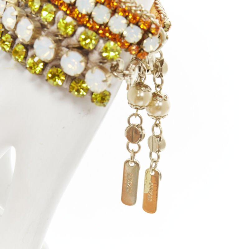 Rada Yellow Orange Rhinestone Bracelet - Back view