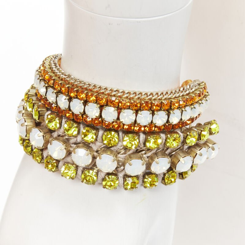 Rada Yellow Orange Rhinestone Bracelet - Image 6