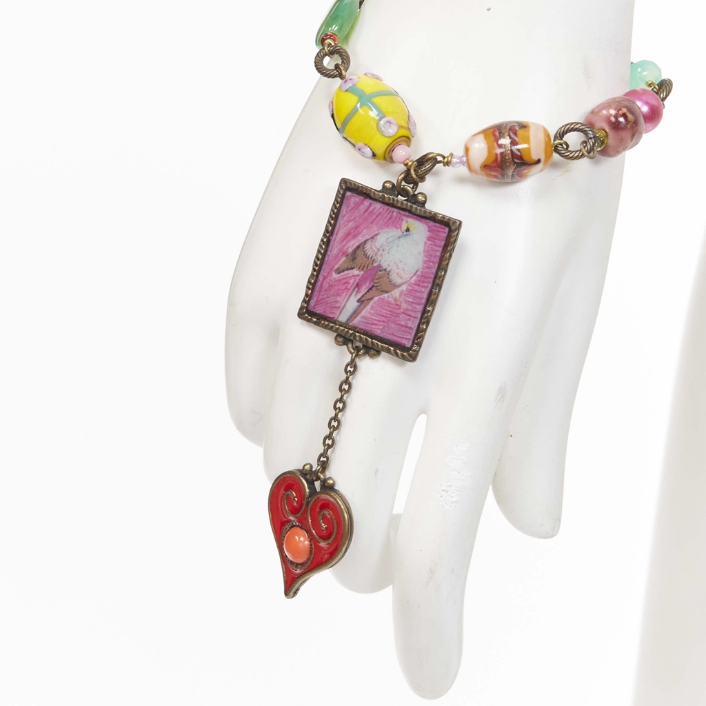 Philippe Ferrandis Colorful Charms Chain Bracelet - Back view
