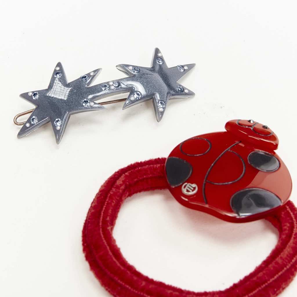 Unsigned / متعددة Ladybug Hair Clips - Back view