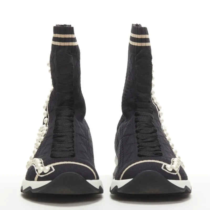 Fendi Pearl Sock Sneakers Black Very good - Inside View