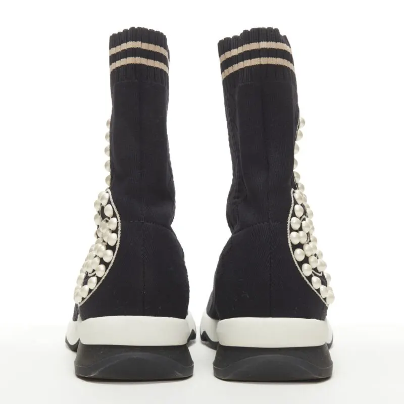 Fendi Pearl Sock Sneakers Black Very good - Box View