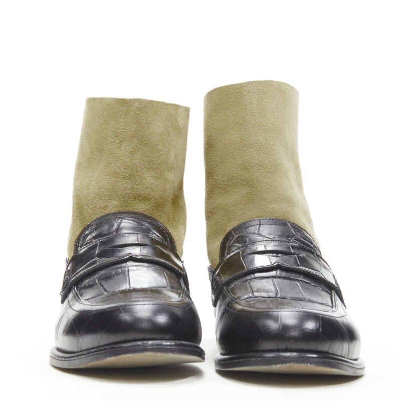 Loewe Green Suede Platform Boots - Image 6