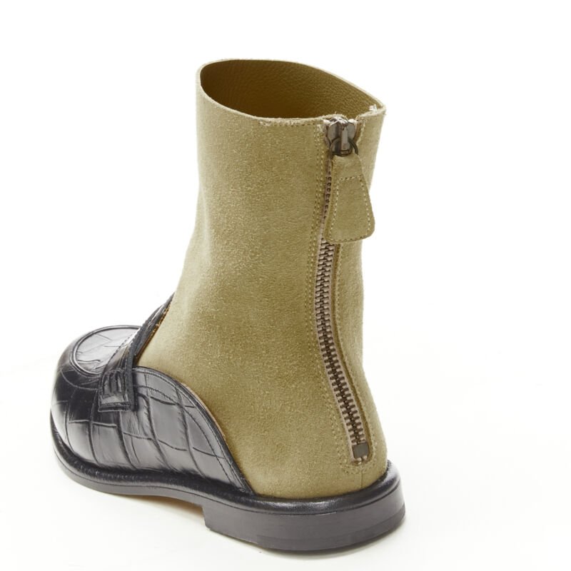 Loewe Green Suede Platform Boots - Image 10