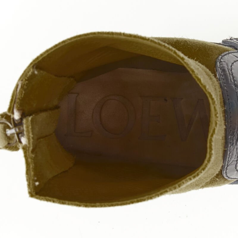 Loewe Green Suede Platform Boots - Image 12