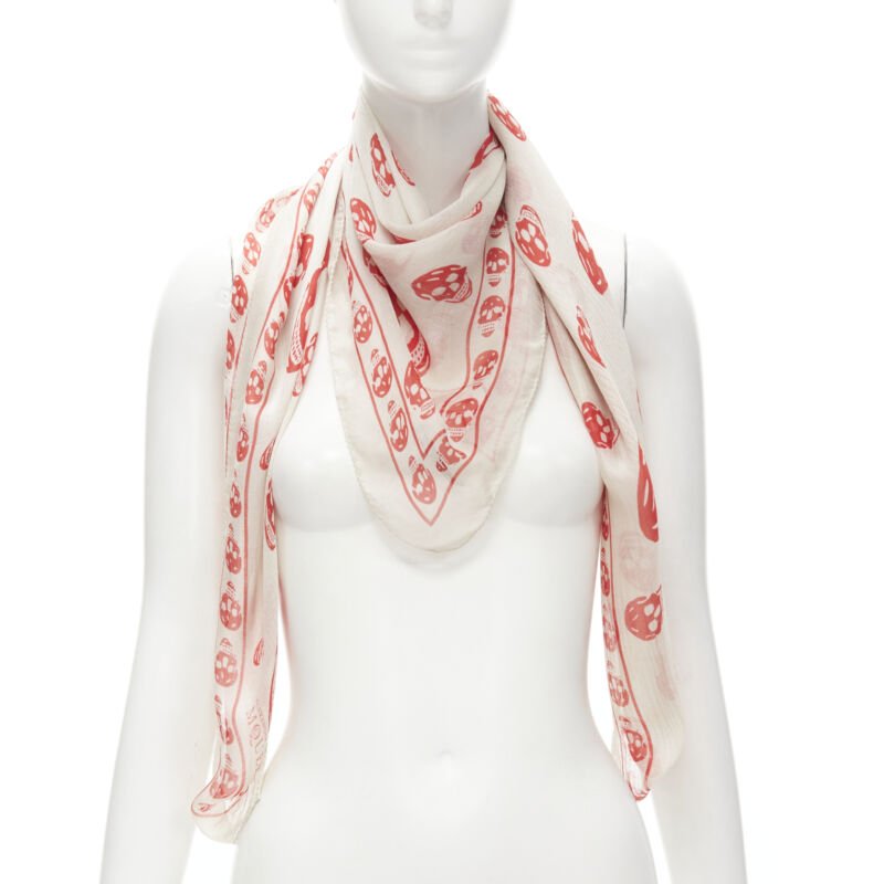 Alexander Mcqueen Skeleton Skull Scarf